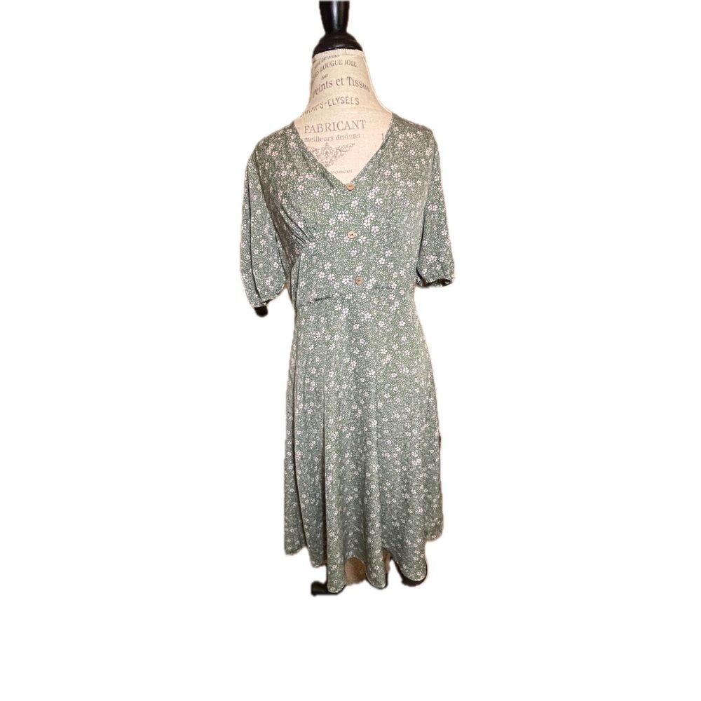 Ranlege Green Floral Dress, 12 XL